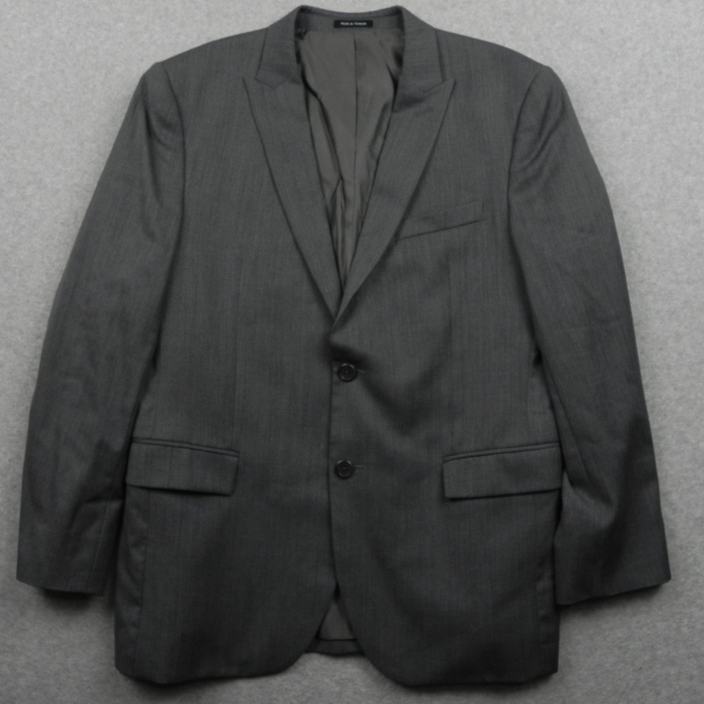 Egara Blazer Mens 42R Slim Wool 2-Button Suit Jacket Coat Business Formal Gray